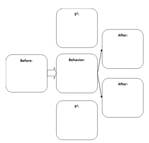 Fill in the empty boxes for -Diagram Mae's procedure for bringing sitting down under stimulus control.   