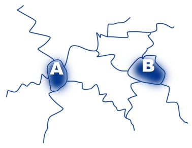 Referring to the diagram below, choose the correct sequence of bullet impacts to glass.   (FIGURE 1)  A)  A is first B)  B is first C)  A and B impact at the same time D)  Unable to be determined