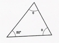 Determine angle <font face=symbol></font> in the triangle in Figure RT15.2. Figure RT15.2