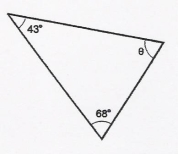 Determine angle <font face=symbol></font> in the triangle in Figure RT15.3. Figure RT15.3