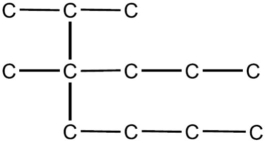 In the IUPAC system of nomenclature, the alkane hydrocarbon whose skeleton is shown below, is regarded as a derivative of A) dodecane. B) decane. C) heptane. D) pentane. E) octane.