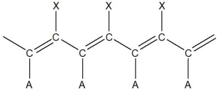 For the following segment of a polymer, what would be the expected monomer used to make it?   A)     B) HC=CH  C)      D)     E)   