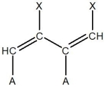 <strong>For the following segment of a polymer, what would be the expected monomer used to make it?  </strong> A)    B)HC=CH  C)    D)   E)   <div style=padding-top: 35px> 