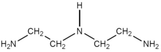 The complex ion, [Cr(dien) <sub>2</sub>]<sup>3+ </sup>is shown below. The coordination number of the chromium ion in the [Cr(dien) <sub>2</sub>]<sup>3+</sup> is: dien =   A) 1 B) 2 C) 3 D) 4 E) 6