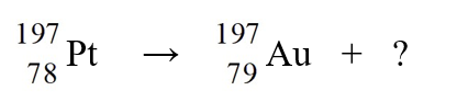 <strong>The nuclear reaction depicted below is an example of </strong> A)emission of \alpha -particle. B)emission of \beta -particle. C)emission of a \gamma -ray. D)emission of a positron. E)capture of an electron.