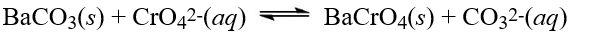 The value of the solubility product constant for barium carbonate is 5.0 × 10<sup>-9</sup> and that of barium chromate is 2.1 × 10<sup>-10</sup>. From this data, what is the value of K<sub>c</sub> for the reaction below?   Hint: Combine reactions and K<sub>sp</sub> values like all other reactions and equilibrium constants. A) 1.1 × 10<sup>-18</sup> B) 4.2 × 10<sup>-2</sup> C) 4.8 × 10<sup>-9 </sup> D) 4.9 E) 24