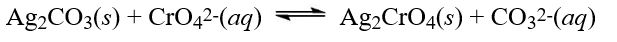 The value of the solubility product constant for silver carbonate is 8.5 × 10<sup>-12</sup> and that of silver chromate is 1.1 × 10<sup>-12</sup>. From this data, what is the value of K<sub>c</sub> for the reaction below?   Hint: Combine reactions and K<sub>sp</sub> values like all other reactions and equilibrium constants. A) 9.6 × 10<sup>-12</sup> B) 1.3 × 10<sup>-1</sup> C) 1.1 × 10<sup>23 </sup> D) 7.7 E) 9.4 × 10<sup>-24</sup>