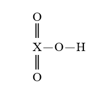 Given that X is the same atom for each of the following, which is the weakest oxoacid? A)    B)    C)    D)    E)   