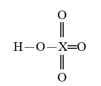 Given that X is the same atom for each of the following, which is the weakest oxoacid? A)    B)    C)    D)    E)   