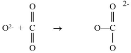 The oxide ion can react with the carbon dioxide molecule to produce a carbonate ion, as shown be low.   Which reactant is functioning as the Lewis acid?
