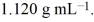 An aqueous solution of glycerol, C<sub>3</sub>H<sub>8</sub>O<sub>3</sub>, is 48.0% glycerol by mass and has a density of   Calculate the molality of the glycerol solution. A) 11.2 m B) 5.84 m C) 0.584 m D) 0.521 m E) 10.0 m