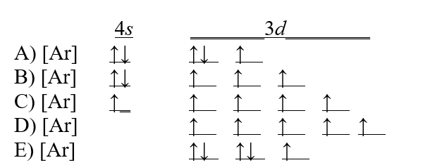 Which of the following choices is the correct electron configuration for a vanadium atom?  