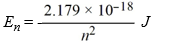 What is the energy required to excite a hydrogen atom by causing an electronic transition from the n = 2 to the n = 5 energy level? Recall that the quantized energies of the levels in the hydrogen atom are given by:  