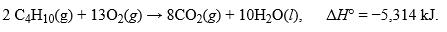 The combustion of butane, C<sub>4</sub>H<sub>10</sub>, is given as:   .How many grams of butane must be reacted by this reaction to release 15,285 kJ of heat?Hint: Work backwards with moles potentially if you are unsure where to start. A) 167.2 g B) 83.62 g C) 668.8 g D) 333.7g E) 33.09 g