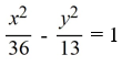 Find the standard form of the equation of the hyperbola with foci (-7, 0)  and   and vertices   and   A)    B)    C)    D)   