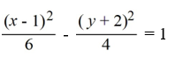 Find the standard form of the hyperbola with the following equation.4   - 6   - 8x - 24y = 44 A)    B)    C)    D)   