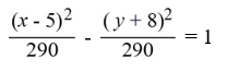 Find the standard form of the hyperbola with the following equation.2   - 3   - 20x - 48y = 148 A)    B)    C)    D)   