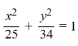 Find the standard form of the equation of an ellipse with foci (-3, 0)  and   and vertices   and   A)    B)    C)    D)   