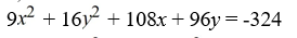 Find the standard form of the ellipse with the following equation.   A)    B)    C)    D)   