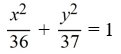 Find the standard form of the equation of an ellipse with vertical major axis of length 12 and endpoints of minor axis   and   A)    B)    C)    D)     
