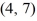 Find the standard form of the equation of an ellipse with foci (4, 3)  and   and vertices   and   A)    B)    C)    D)   