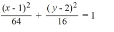 Find the standard form of the equation of an ellipse with vertices   and   and minor axis   and   A)    B)    C)    D)   