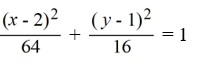 Find the standard form of the equation of an ellipse with vertices   and   and minor axis   and   A)    B)    C)    D)   