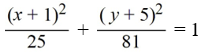 Find the standard form of the equation of an ellipse with vertical major axis with length 18 and minor axis of length 10 centered at   A)    B)    C)    D)   