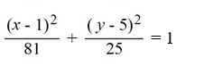 Find the standard form of the equation of an ellipse with vertical major axis with length 18 and minor axis of length 10 centered at   A)    B)    C)    D)   