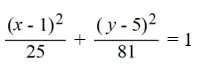 Find the standard form of the equation of an ellipse with vertical major axis with length 18 and minor axis of length 10 centered at   A)    B)    C)    D)   