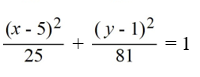 Find the standard form of the equation of an ellipse with vertical major axis with length 18 and minor axis of length 10 centered at   A)    B)    C)    D)   