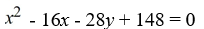 Find an equation for the parabola with vertex (8, 3)  and focus (8, 10) . A)    B)    C)    D)   