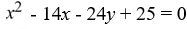 Find an equation for the parabola with vertex (7, 1)  and focus (7, -5) . A)    B)    C)    D)   
