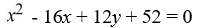 Find an equation for the parabola with focus (8, -2)  and directrix y = 4. A)    B)    C)    D)   