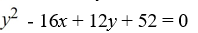 Find an equation for the parabola with focus (8, -2)  and directrix y = 4. A)    B)    C)    D)   
