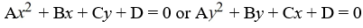 Find an equation of the form   for the parabola with focus (10, -8) and directrix y = 8.