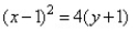 Match the parabola to an equation in standard form.   A)    B)    C)    D)   
