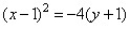 Match the parabola to an equation in standard form.   A)    B)    C)    D)   