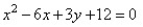 Match the parabola to an equation in general form.   A)    B)    C)    D)   