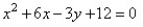 Match the parabola to an equation in general form.   A)    B)    C)    D)   