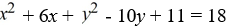 Identify the conic section given by the following equation as a parabola, ellipse, circle, or hyperbola.   A)  parabola B)  ellipse C)  circle D)  hyperbola