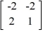 Evaluate the 2 × 2 determinant.   A)  6 B)  -2 C)  -6 D)  2