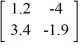 Evaluate the 2 × 2 determinant.   A)  -15.88 B)  11.32 C)  15.88 D)  -1.3