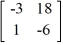 Evaluate the 2 × 2 determinant.   A)  36 B)  0 C)  -36 D)  10