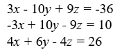 Use Cramer's Rule to either solve the system of equations, determine if the system is inconsistent (no solution) , or dependent (infinitely many solutions) .   A)  (1, 3, -1)  B)  (-1, 3, 1)  C)  inconsistent D)  dependent
