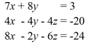 Use Cramer's Rule to solve the system of equations or determine if the system is inconsistent (no solution)  or dependent (infinitely many solutions) .   A)  (-3, 3, -1)  B)  (-3, -3, -1)  C)  (-1, 3, -3)  D)  (-1, -3, -3) 