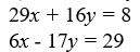 Write the system of linear equations as a matrix equation.   A)  =       B)  =       C)  =       D)  =      