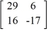 Write the system of linear equations as a matrix equation.   A)  =       B)  =       C)  =       D)  =      
