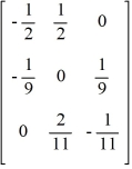 Determine if B is the multiplicative inverse of A using = I. A = and B =
