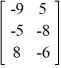 Write the order of the matrix.   A)  3 × 3 B)  2 × 2 C)  2 × 3 D)  3 × 2
